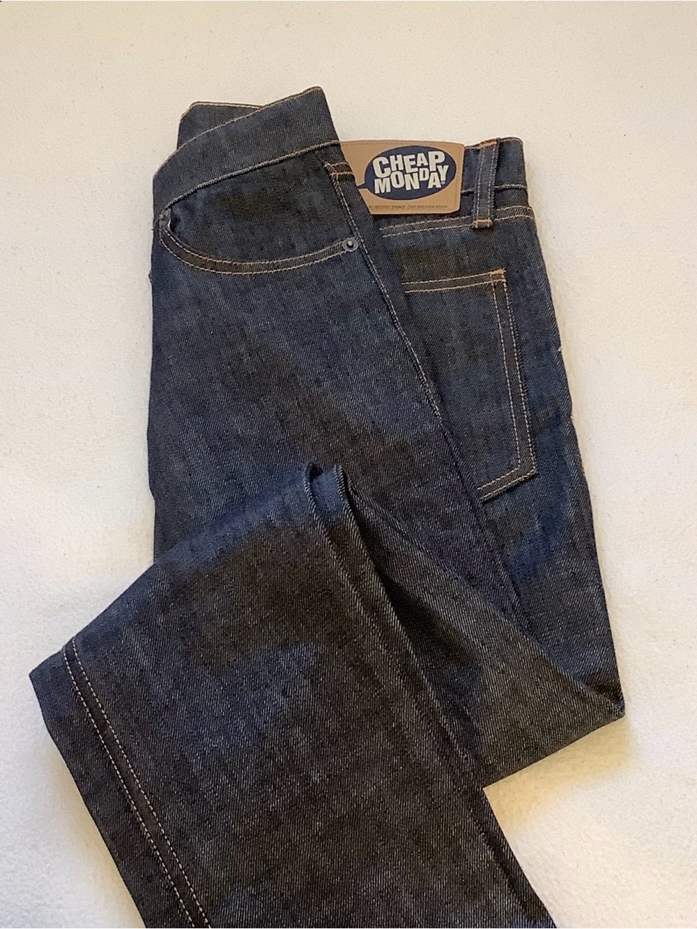 Cheap Monday Women’s Dark Indigo High Rise Slim Straight Jeans, Sz. 28